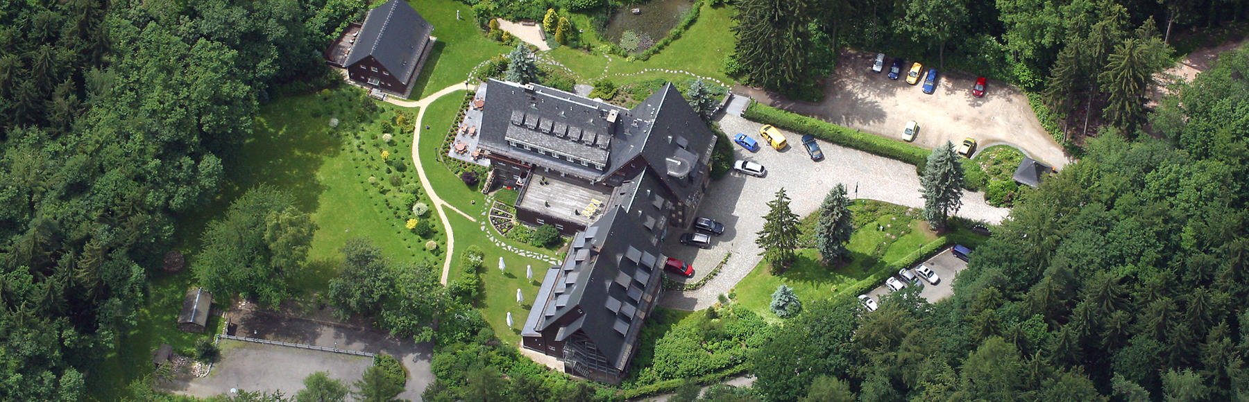Das Waldidyll von oben